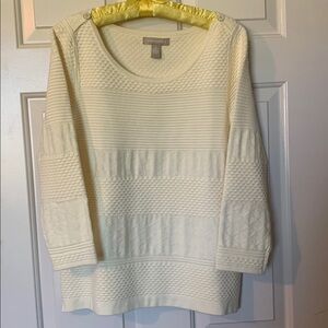 Banana Republic cream, textured boat, neck sweater size large